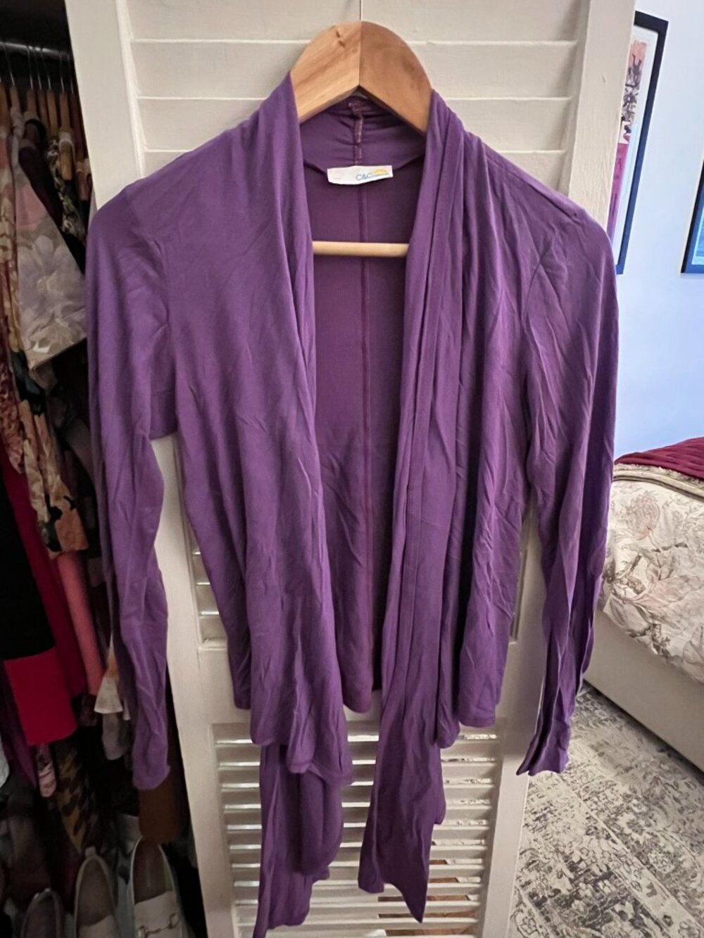 Comfy Purple Stretch Cardigan